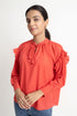 Dotted Red Georgette Top